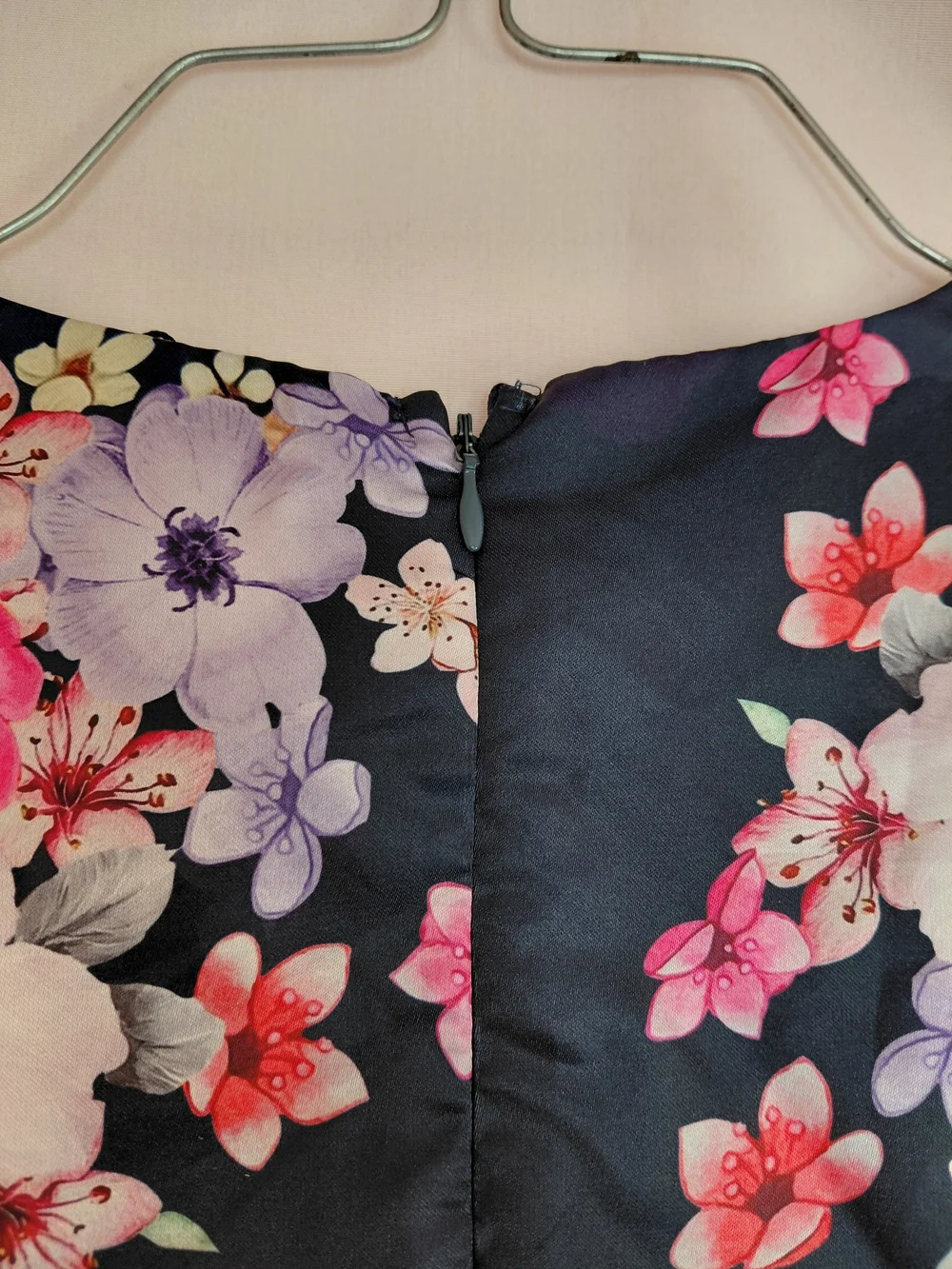Fame Forever Sz 11/12 Girls Navy Blue Floral Dress With Tie Waist Belt Party .